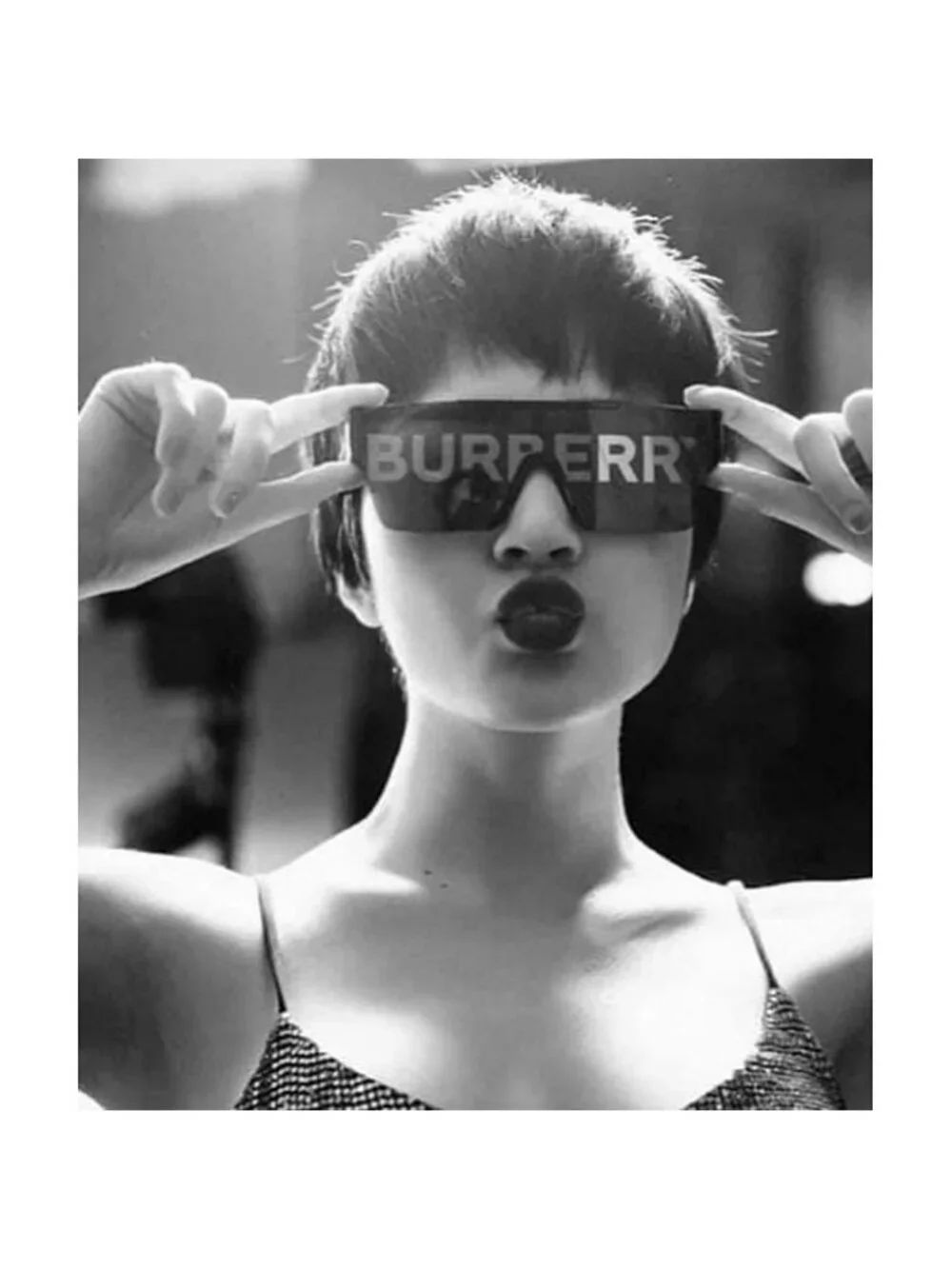 Burberry BE4291 42687 Sunglasses Green Shield Frame, Grey Lenses